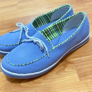 Grasshoppers Casual Blue Canvas Loafers Size 7.5 XW‎